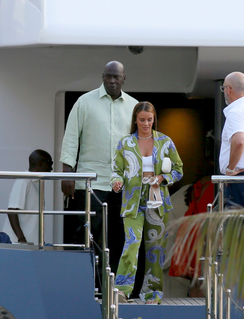 Michael Jordan and his wife Yvette Prieto step out for dinner in Barcelona, Spain on July 4, 2024. 