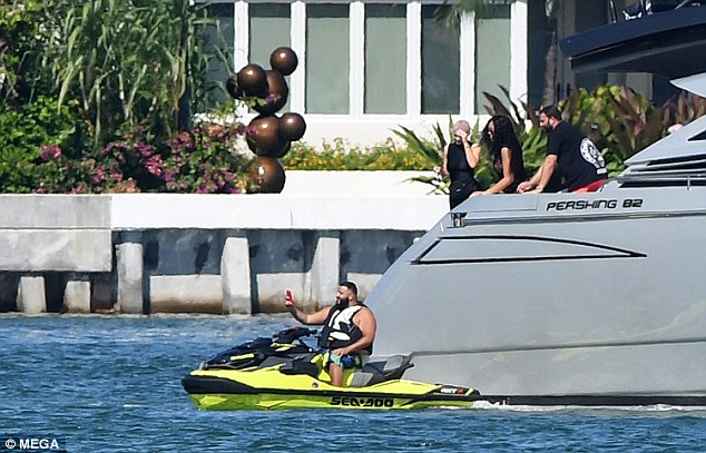 DJ Khaled, 42, hangs with Kylie Jenner, 21, on luxury yacht and takes selfies on jet ski in Miami | Daily Mail Online