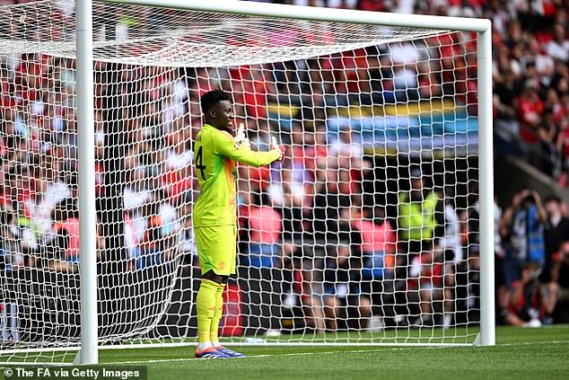 Manchester United's Andre Onana tried his best to distract Man City's penalty takers