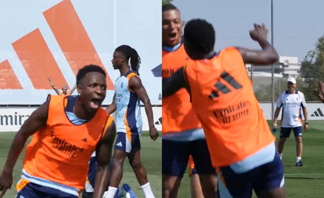 Vinicius ya celebra goles con Mbappé