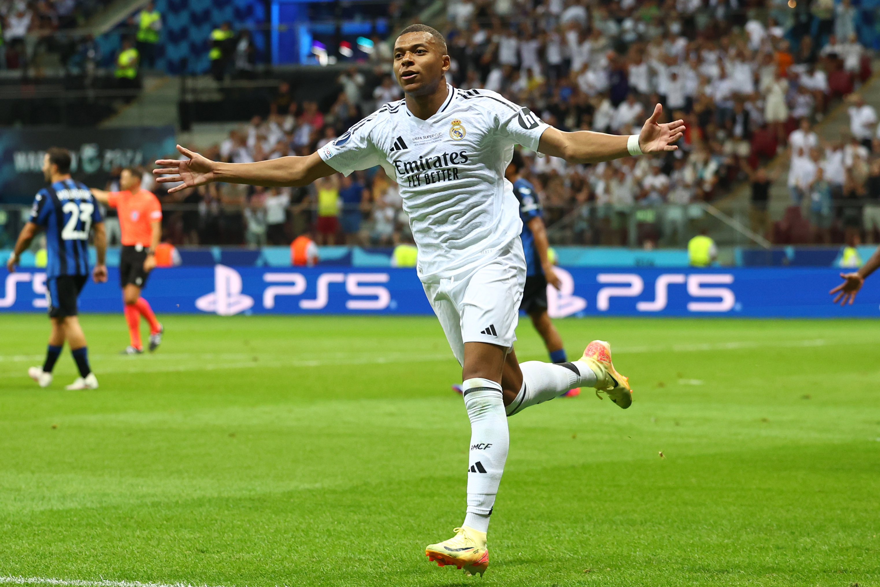 Kylian Mbappe scored his first goal in Real Madrid colours