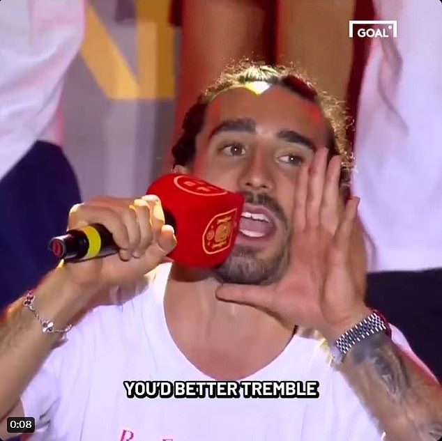 Cucurella referenced Haaland during his celebratory song after winning the Euros with Spain