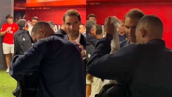 Kylian Mbappe met Rafael Nadal after Mallorca vs Real Madrid clash.(X Images)