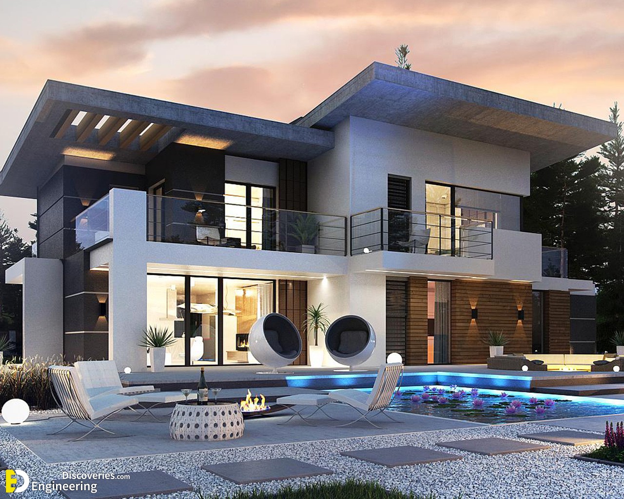 Luxury House Concept With 2-Car Garage And Pool Area | Engineering  Discoveries