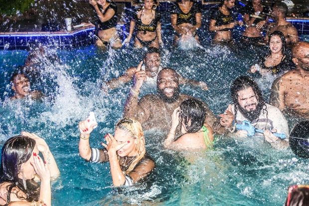 Pool party at the BO$$'s crib. | Rick ross, Pool party, Ross