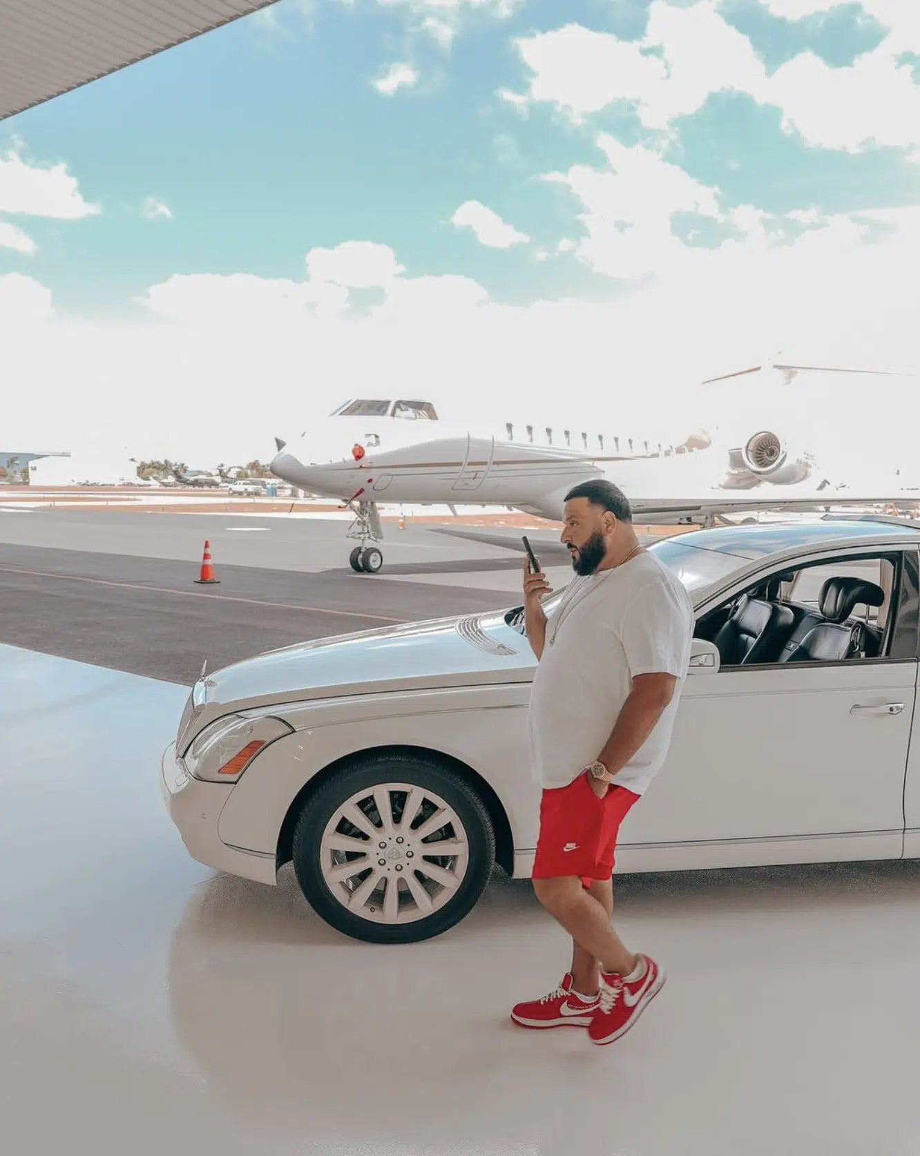 DJ Khaled shows off Scuderia Ferrari F1 car on his driveway