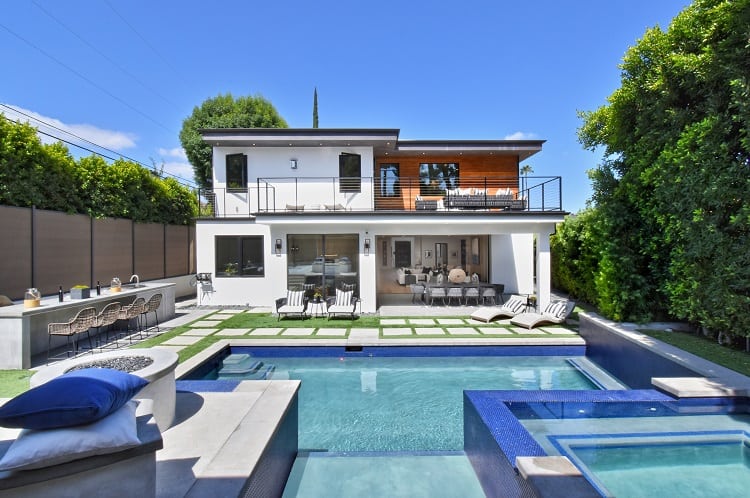 Pool view of the house Wiz Khalifa is selling in Encino