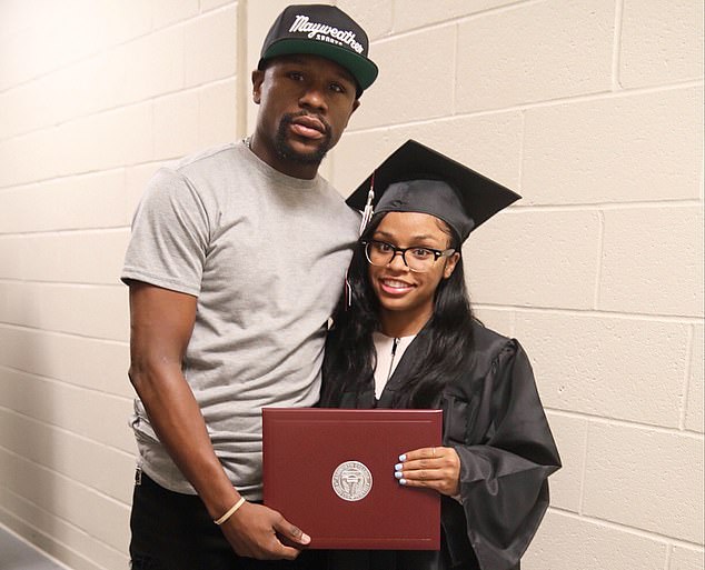 Mayweather pictured here with his 19-year-old daughter who he has splashed the cash for