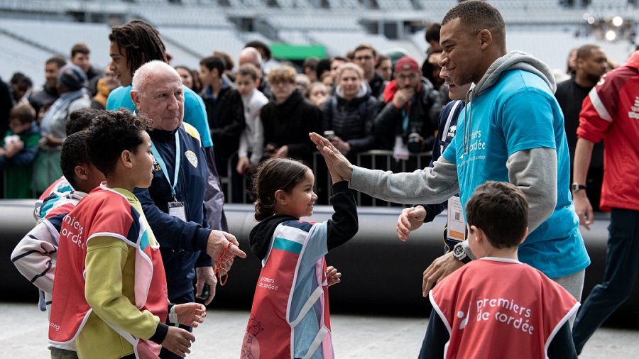 At the Stade de France, Mbappé plays with sick and disabled children |  Africanews