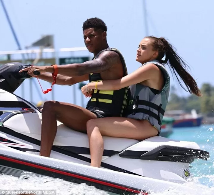 Marcus Rashford unwinds on a jet ski with girlfriend Lucia Loi| All Football