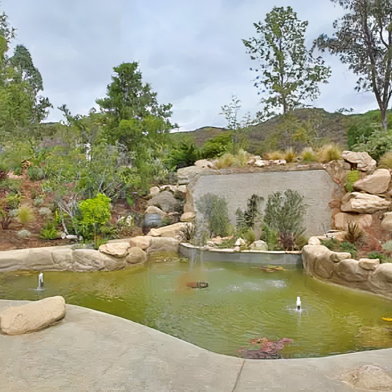 Koi Pond in Kevin Hart's California Home