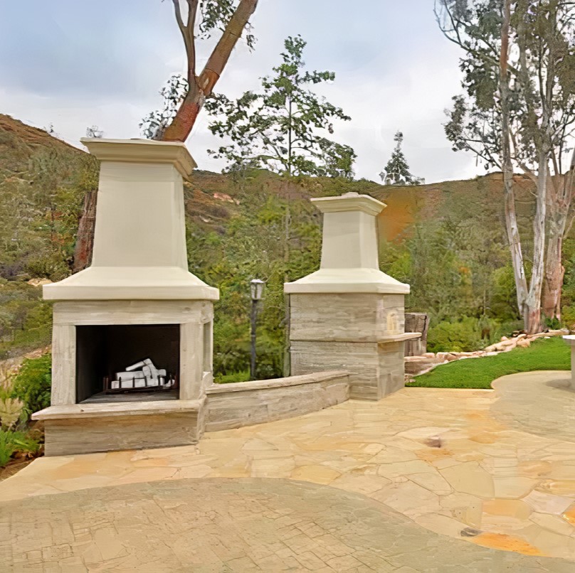 Outside Fireplace in Kevin Hart's California Home