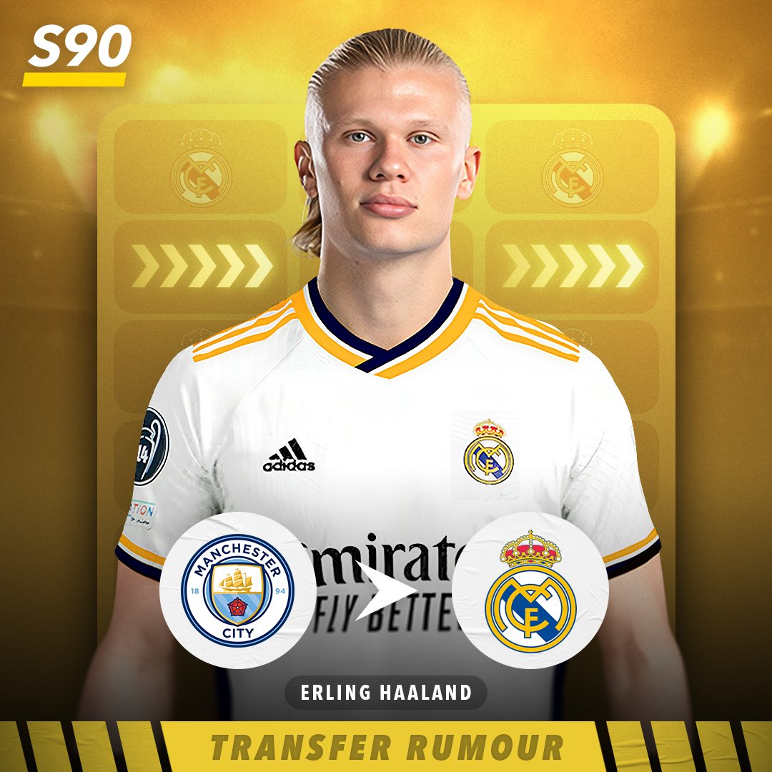 Score 90 on X: " Real Madrid is considering activating the release clause  of Erling Haaland when it becomes active next summer. The clause is  believed to be around €200 million. (Diario