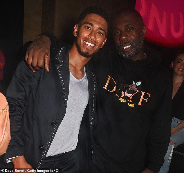 Bellingham posed with Idris Elba ahead of the UK launch of Dr Dre and Snoop Dogg's product