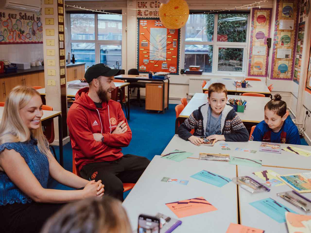 Christian Eriksen visits Old Trafford primary school with MU Foundation | Manchester United