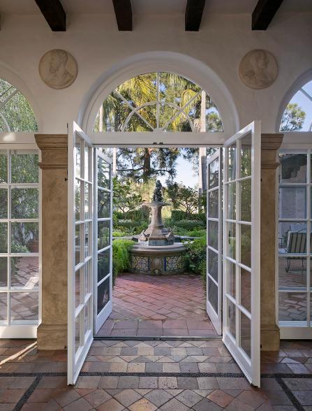 French doors leading out to the courtyard.