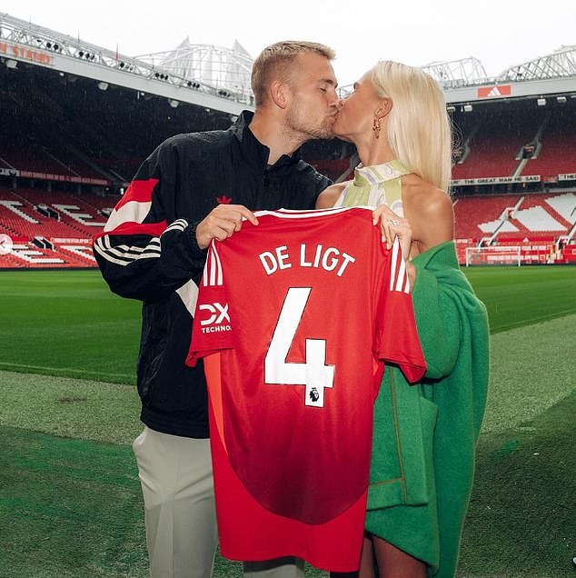 Matthijs De Ligt's wife Annekee Molenaar posts loved-up photos with new Man United centre-back at Old Trafford - as she beams with pride next to her £43m hubby | Daily Mail Online