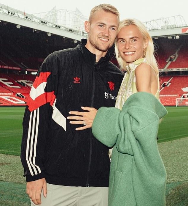 Matthijs De Ligt's wife Annekee Molenaar posts loved-up photos with new Man United centre-back at Old Trafford - as she beams with pride next to her £43m hubby | Daily Mail Online