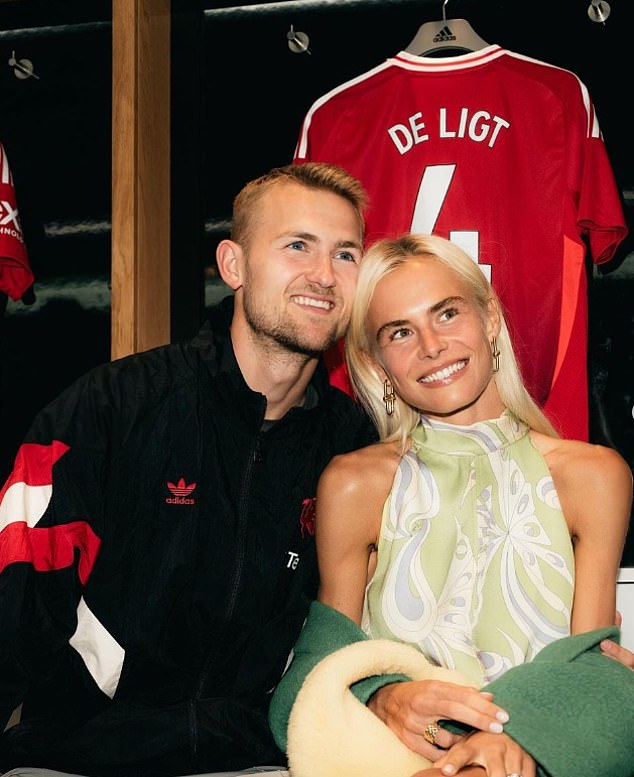 Matthijs De Ligt's wife Annekee Molenaar posts loved-up photos with new Man United centre-back at Old Trafford - as she beams with pride next to her £43m hubby | Daily Mail Online