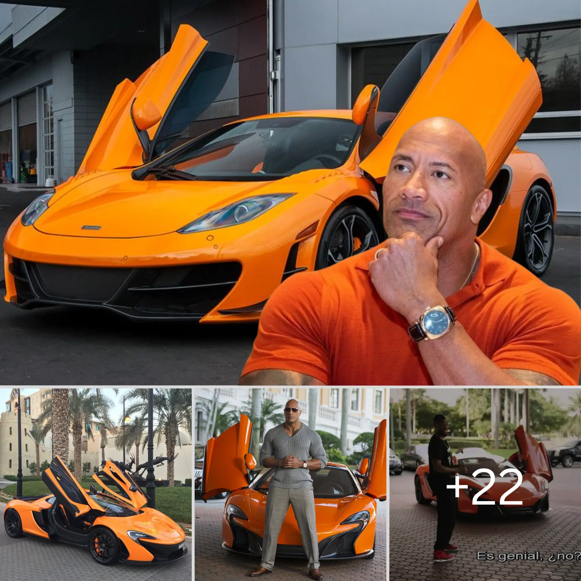 The Rock purchased a vivid orange McLaren with all of the winnings 