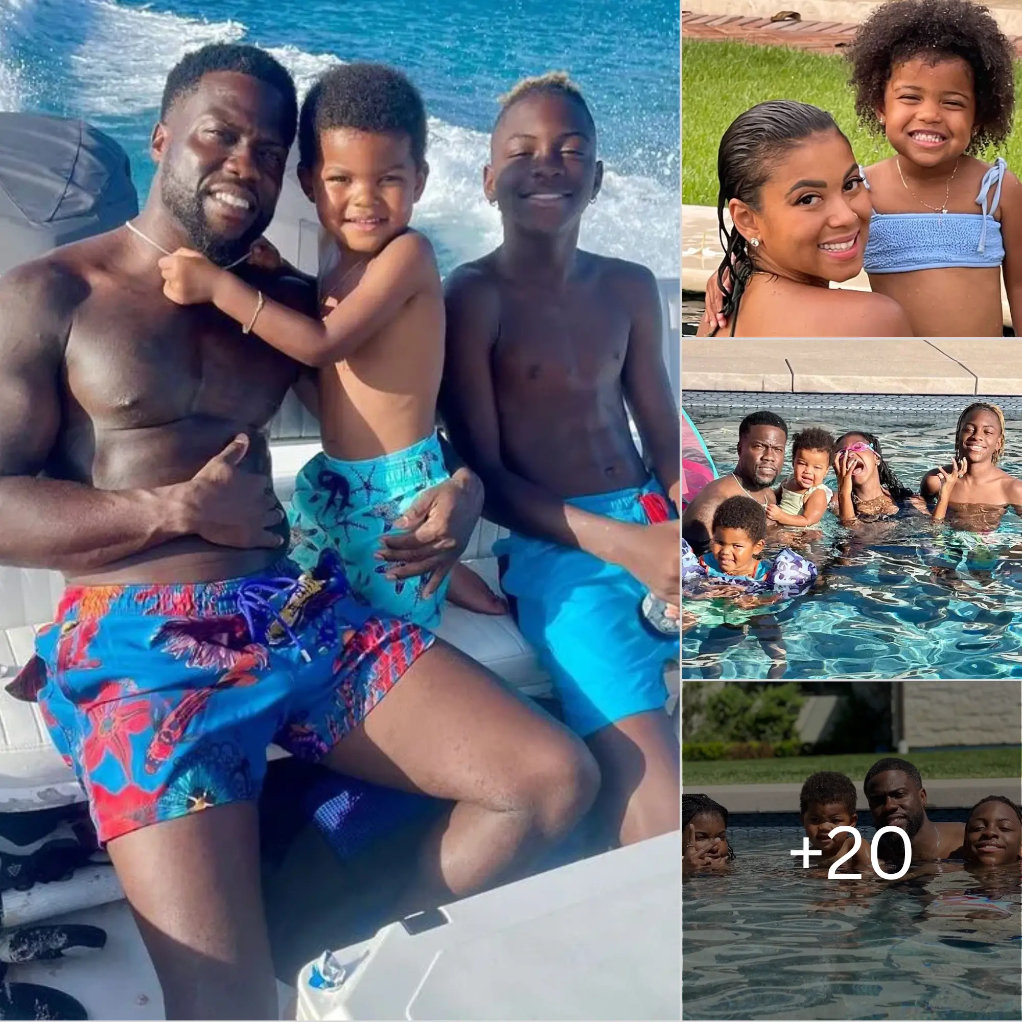 Kevin Hart posts a series of happy photos when enjoying his rare time ...